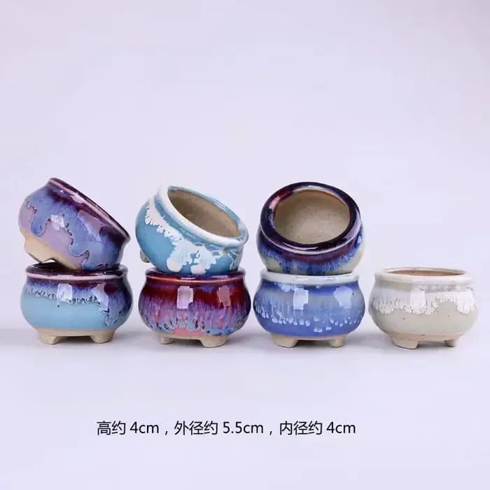 Pots de fleurs en céramique craquelées de glace pour la maison succulente décoration de bureau de jardin Mini