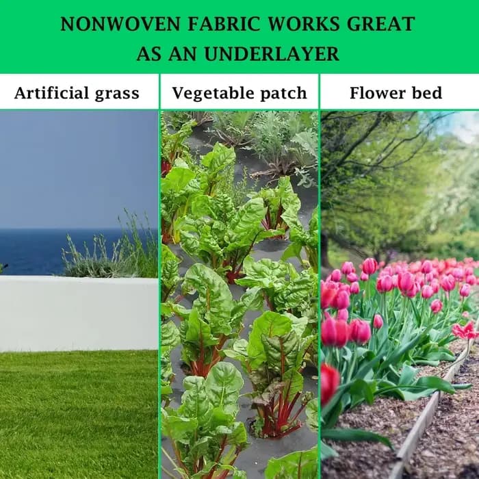 Tissu de base géotextile, tissu résistant à l'herbe pour cour, parterre de fleurs de jardin, séparat