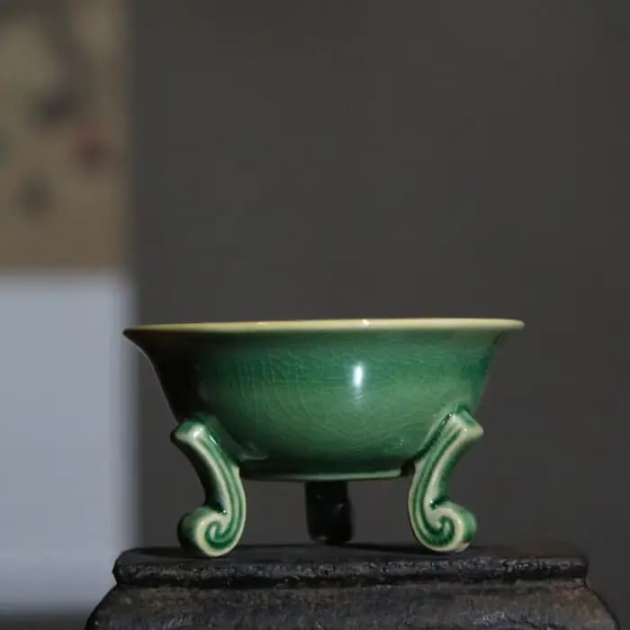 Pot de fleur de bonsaï en céramique avec trou, style chinois, simple, succulente, antique, maison, d