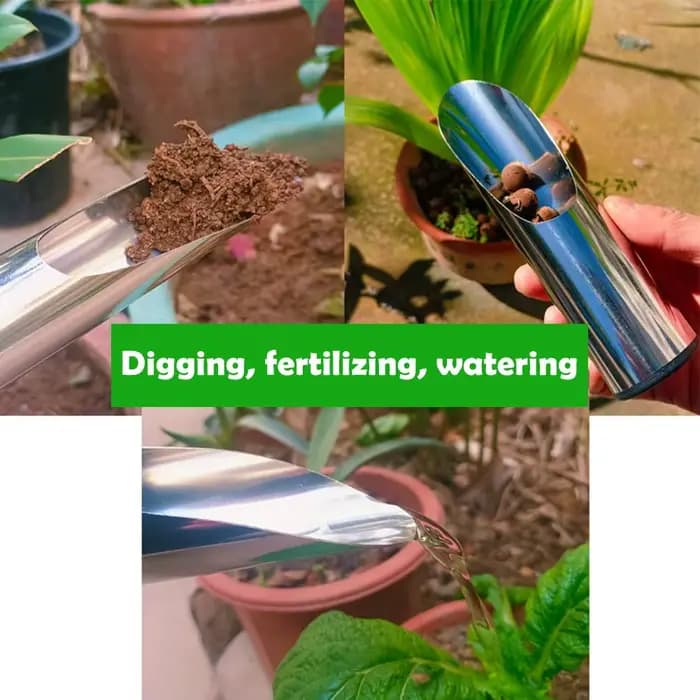 Seau de jardin en acier, outil de jardinage multifonctionnel, dragage de bonsaï, engrais, cuillère de plantation, transplantation, pelle à viande