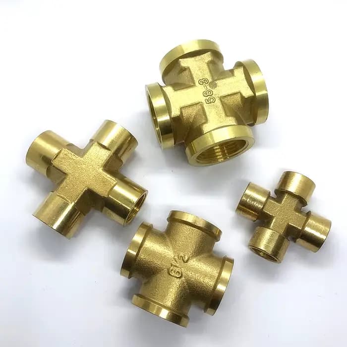 Connecteur de tuyau en laiton croisé 1/2 "3/8", filetage mâle femelle, raccord en cuivre, Joint bout