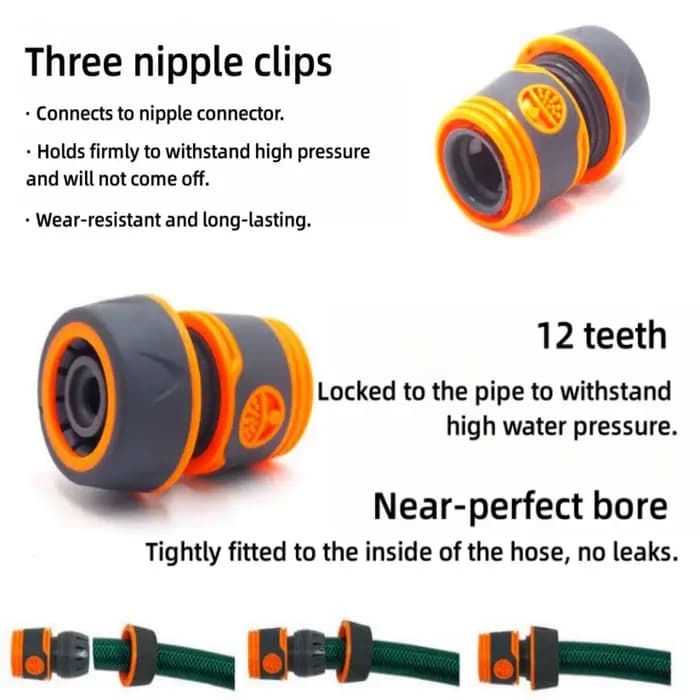 Connecteur rapide pour tuyau d'arrosage 1/2 "3/4" 5/8 ", raccord de réparation, Valve d'arrêt d'eau,
