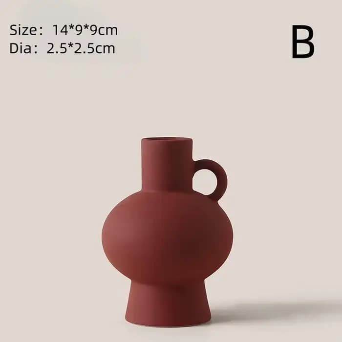 Vase creux circulaire, pot de fleur de beignets en céramique, accessoires de décoration de la maison