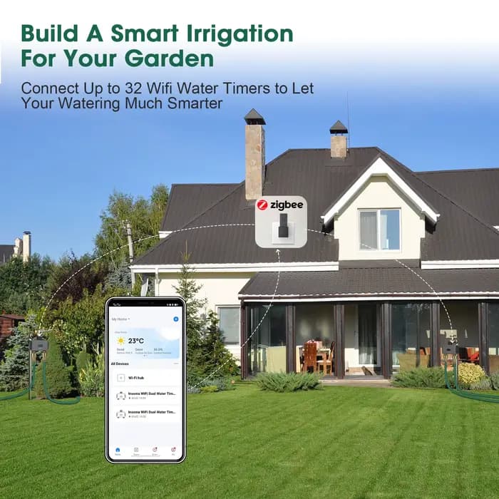 2025 Insoma Zigbee minuterie d'eau intelligente automatique 1/2 voies système d'arrosage d'irrigatio