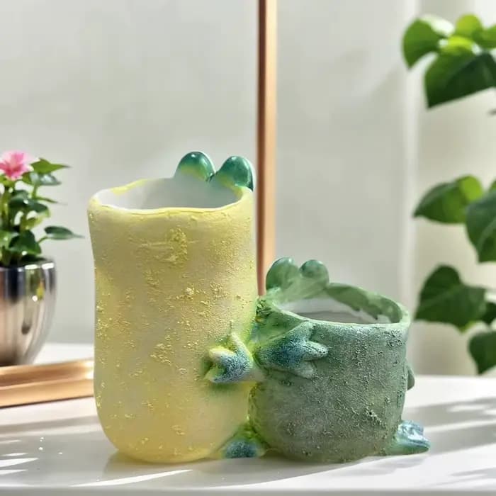 Pot de fleurs fantaisie en forme de grenouille