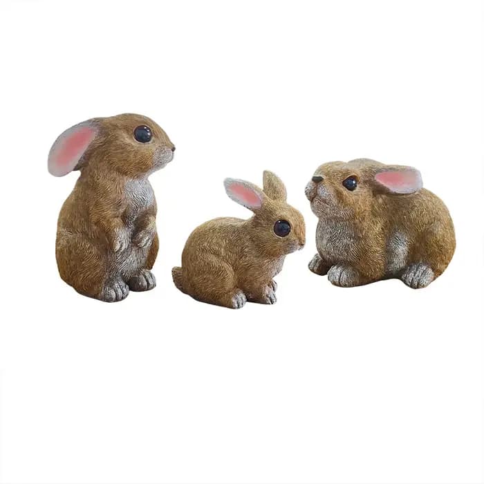 Ensemble de 3 décorations de jardin lapin de Pâques