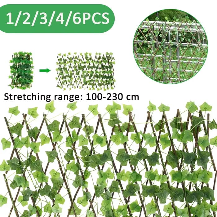 1 ~ 6 pièces nouveau treillis extensible de criblage de jardin 40cm feuille artificielle clôture de