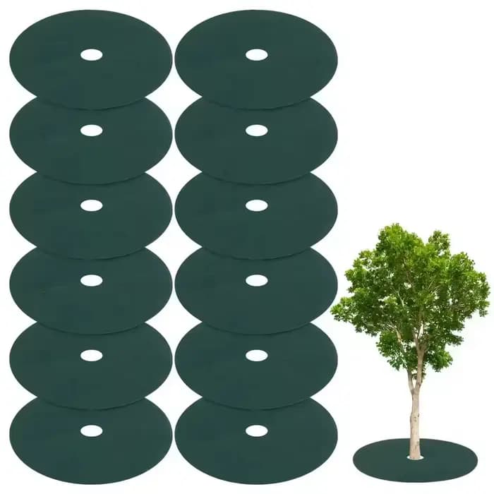 10 pièces Anneaux de paillis en tissu non tissé pour jardinage, barrière pour arbres, protection de