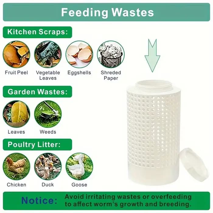 Bac de Compostage à Ver pour Petits Pots de Fleurs et Jardin, Tube de Compostage à Thé en PVC, Gain de Place, Entretien du Jardin et de la Pelouse, 1 Pièce