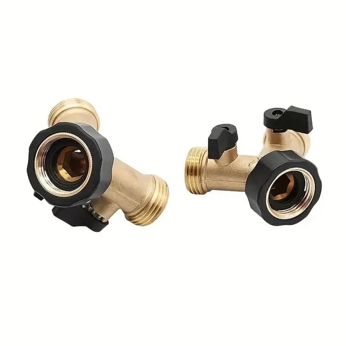 1 ensemble de distributeurs de tuyau d'arrosage en laiton robuste à double tête, adaptateur de robin
