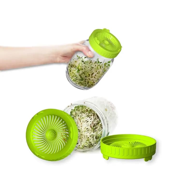 Couvercle de pot de maçon en maille plastique avec poignée