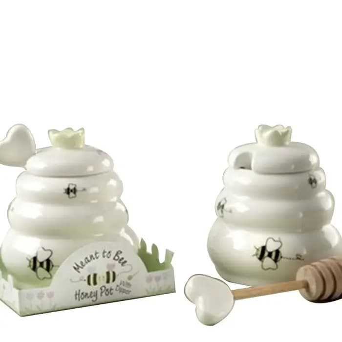 MEANT TO BEE-Ensemble de pots à miel en céramique avec louche