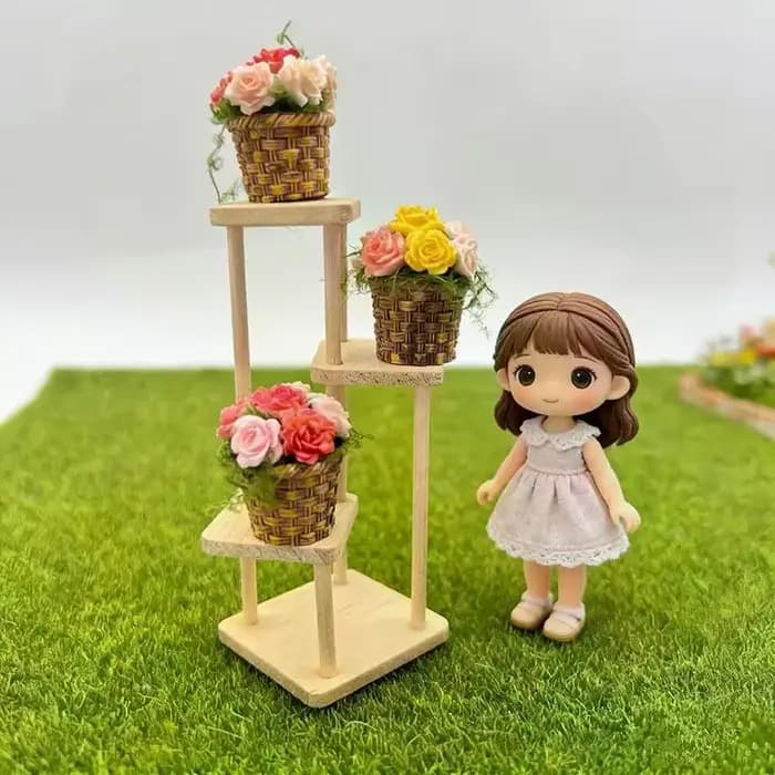 Mini fleurs en pot, panier de fleurs