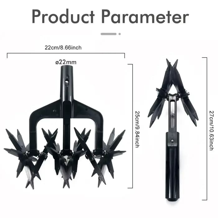 Aérateur de jardin 2-en-1, motoculteur rotatif, outil de travail du sol pour pelouse et jardin