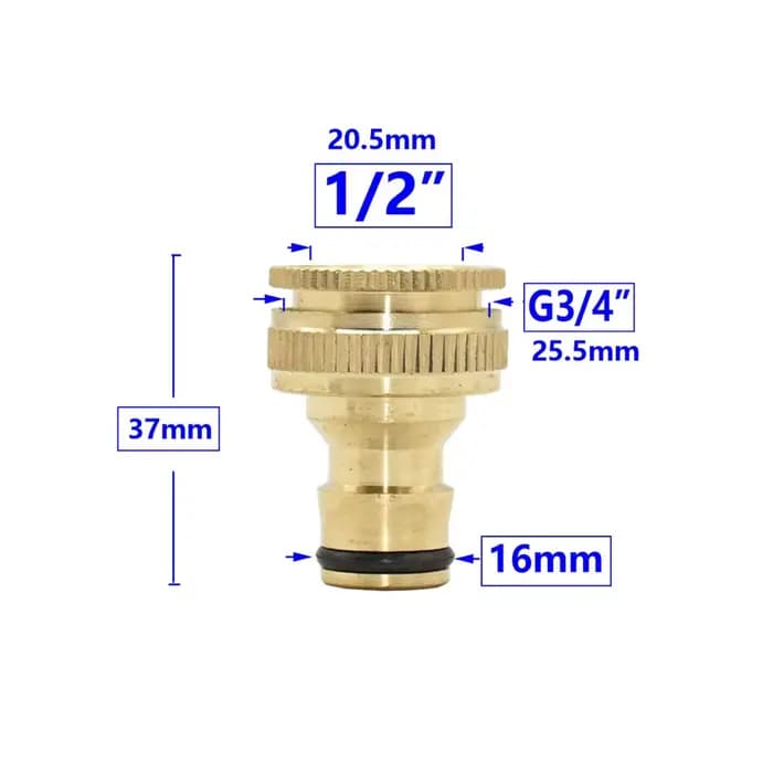 Connecteur rapide de tuyau en laiton, 1/2 ''3/4'' 1 '', 16mm 20mm, adaptateur de couplage de robinet