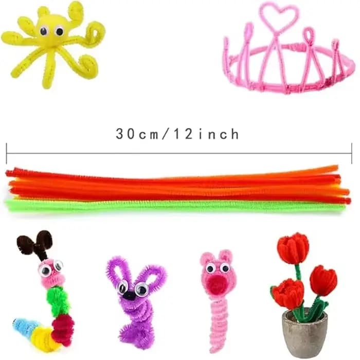 100/50 pièces tiges de Chenille en vrac 22 couleurs tiges de nettoyage de tuyaux de Chenille projets d'art et d'artisanat pour enfants et décorations (6 mm x 12 pouces)