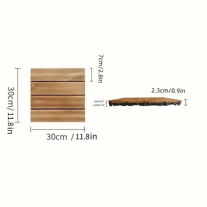 Planches en bois pour balcon et cour, plancher en bois massif satisfait pour jardin, plast en bois a