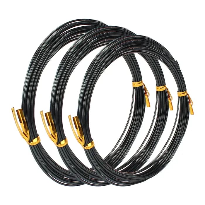 3 rouleaux de fils de bonsaï en aluminium anodisé