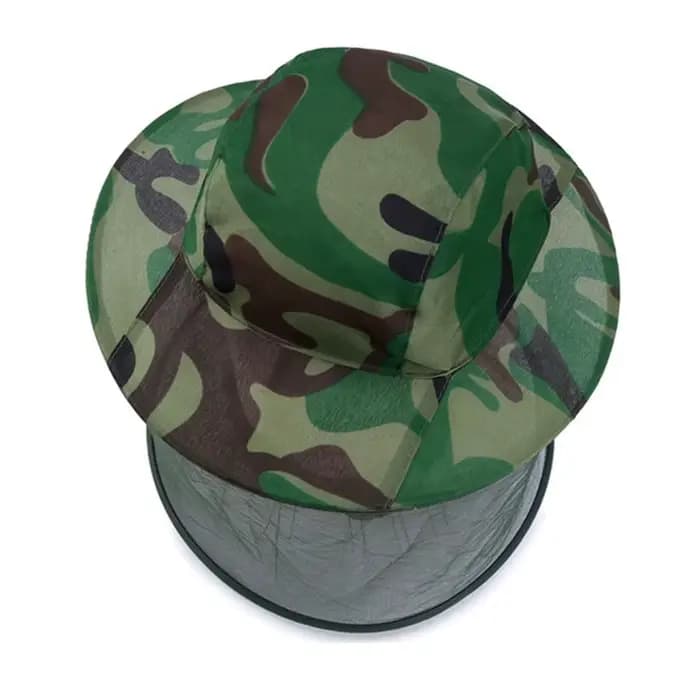 Chapeau de protection pour apiculture, Camouflage, en maille d'insecte, châle anti-moustiques, masqu