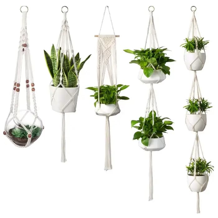 Cier de suspension pour plantes en macramé fait à la main, Pot de fleur, décoration suspendue pour b