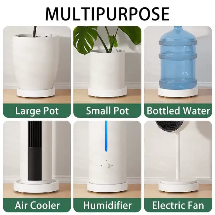 Plateaux ronds pour pots de fleurs avec roulettes : bases mobiles avec roulettes pivotantes, plateau