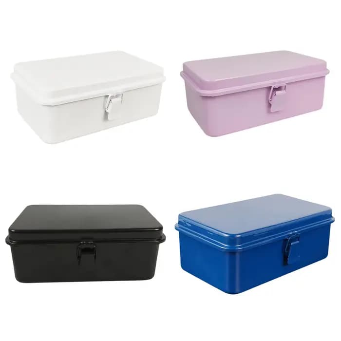 Boîte de rangement en métal de style rétro