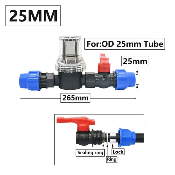 Tube PE 25mm 32mm, connecteur rapide