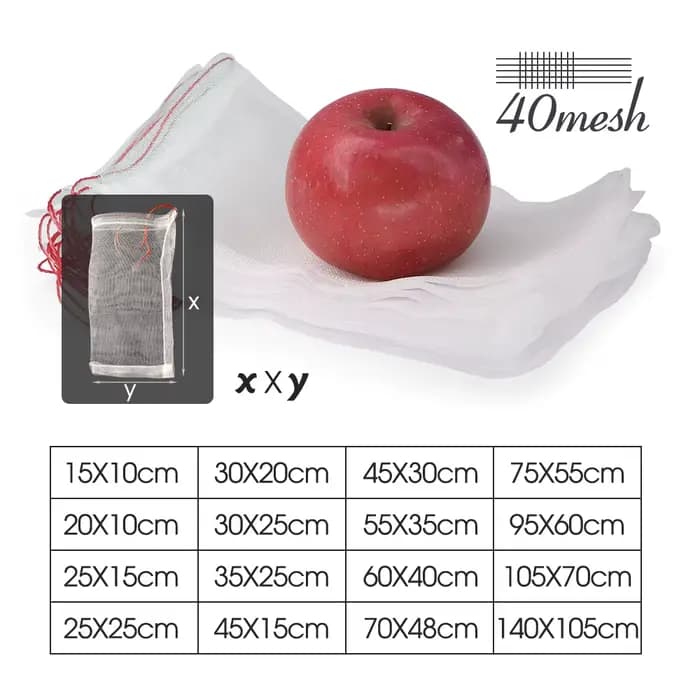 Sacs de protection en nylon réutilisables pour la croissance des fruits, avec ficelle de proximité,