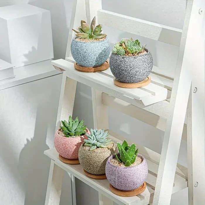 1pc Pot de fleur mignon jardinières succulentes créatives Pots de jardinage à la maison en céramique