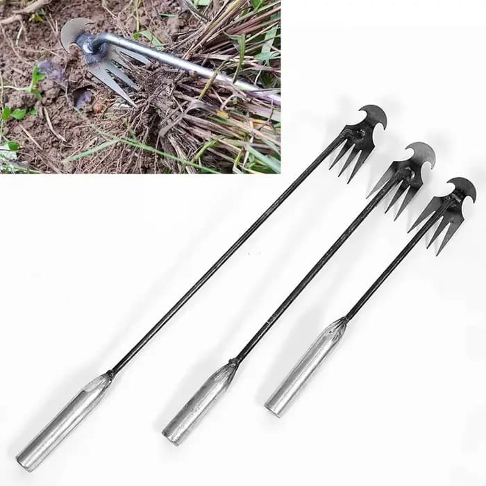 Désherbeur manuel multifonctionnel à 4 dents pour jardin - Outil de désherbage durable et portable pour le jardinage et la culture des légumes