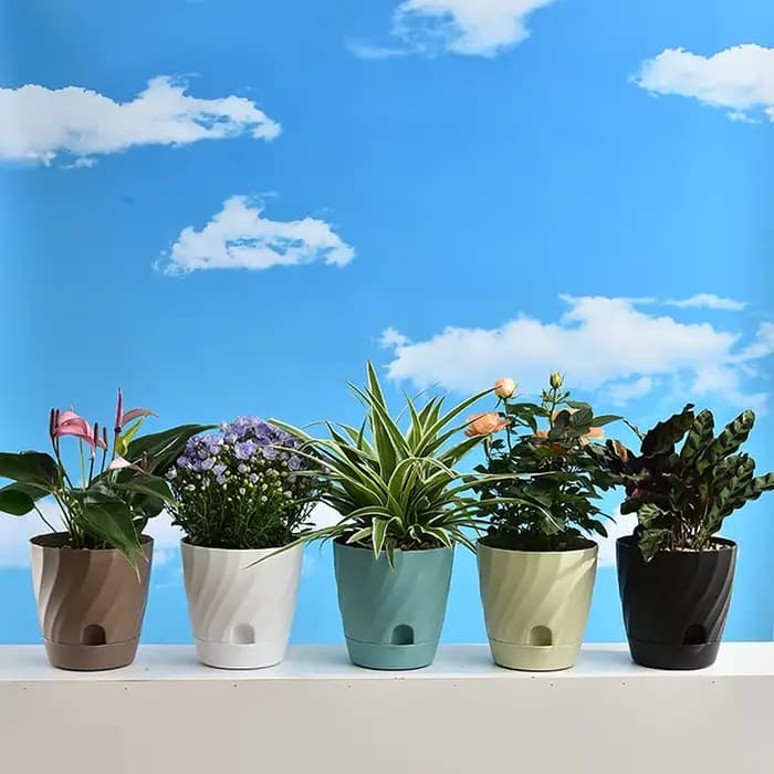 Pots de fleurs en plastique pour balcon, simples et respirants, plantation haut de gamme, maison