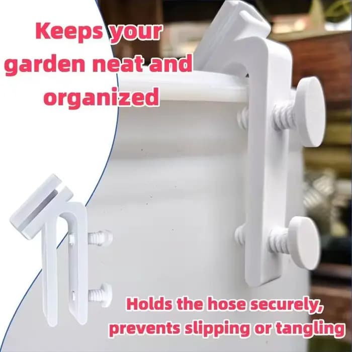 Support de tuyau d'arrosage avec clip de fixation efficace pour un rangement sécurisé du tuyau sur le rebord du seau en jardinage domestique