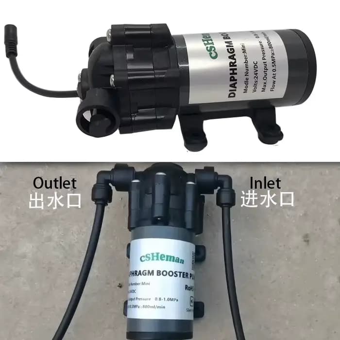 Kit de système de refroidissement par brumisation silencieux, pompe à eau silencieuse dc 24v, buse d