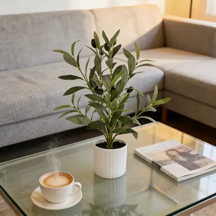1 arbre d'olivier artificiel en pot pour la décoration de la maison