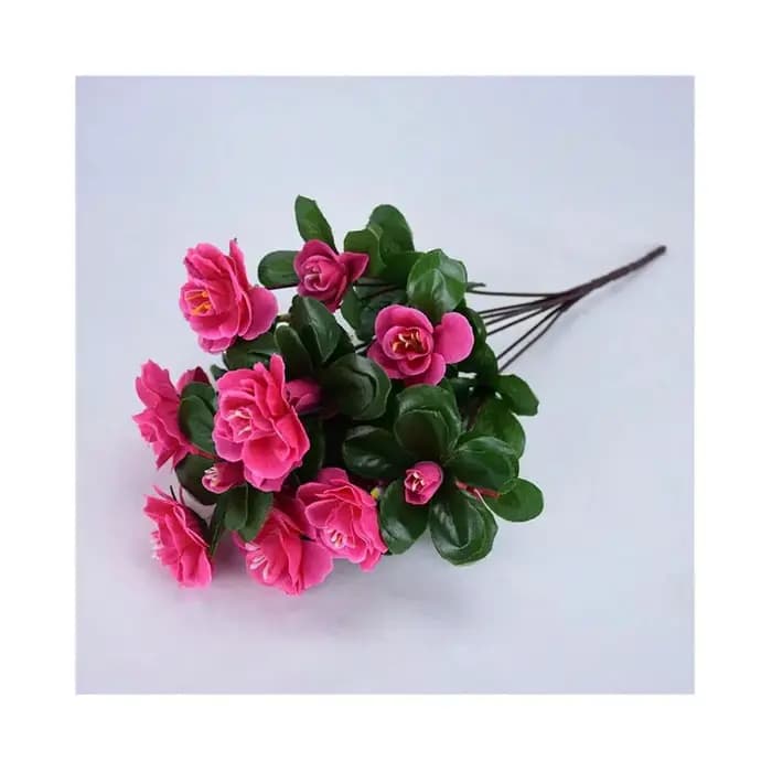 Azalea rouge artificielle d'automne en plein air, fleurs de haute qualité, buissons, décor résistant aux UV, fausses fleurs, décorations pour la maison, petites pour le jardin