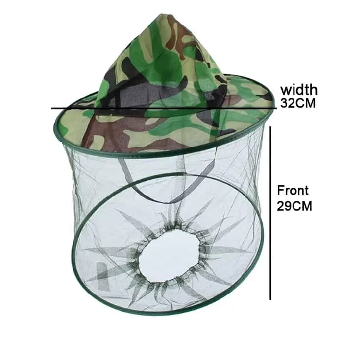 Chapeau de protection pour apiculture, Camouflage, en maille d'insecte, châle anti-moustiques, masqu