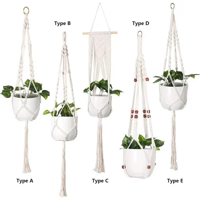 Panier suspendu pour plantes de jardin, corde en coton, panier de fleurs, Pot de jardinière, Pot en