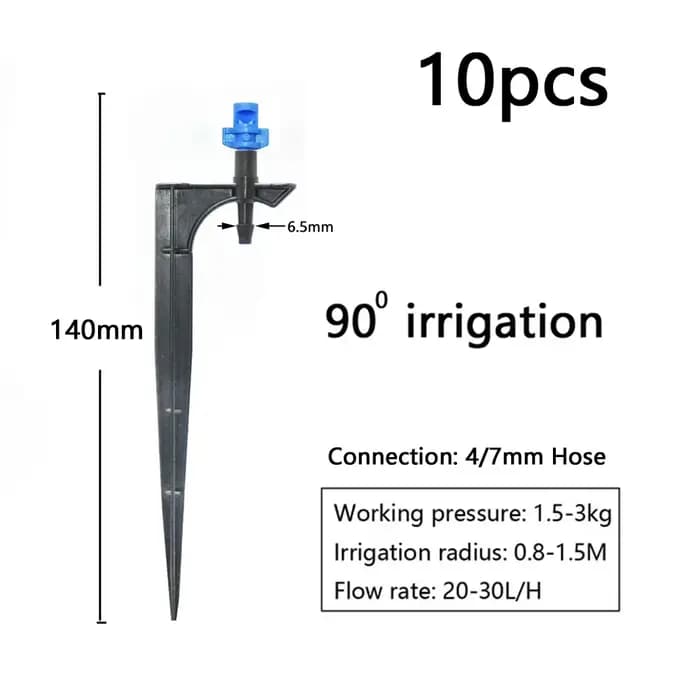 90/180/360 ° Arroseur d'irrigation goutte à goutte réglable pour jardins, buses de brumisation sur