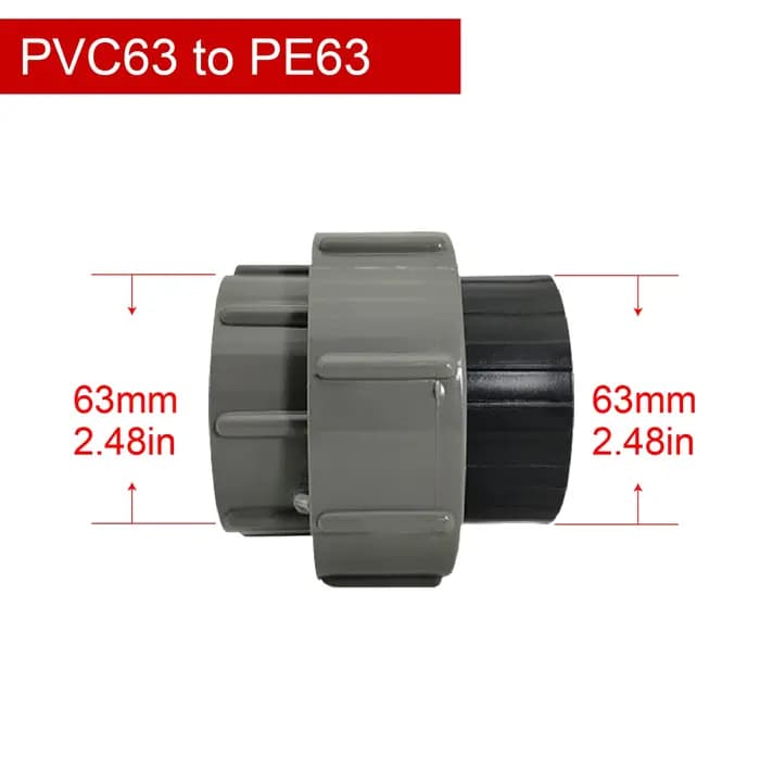 Raccord PPR vers PVC DN20-DN63 Adaptateur de Tuyau pour Eau Irrigation Plomberie Maison Connecteur Plastique pour Canalisation et Réseau d’Alimentation en Eau