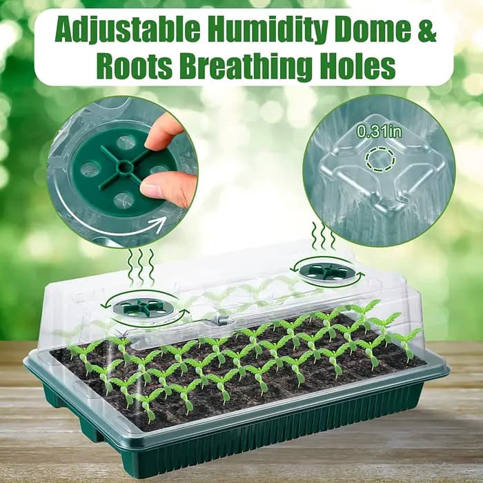 Lot De 2 Plateaux De Démarrage Pour Graines Avec Kit De Germination À Dôme Élevé – 80 Cellules