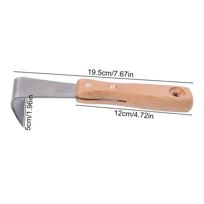 Grattoir à écorce d'arbre spécial, outil multifonctionnel et durable pour enlever l'écorce, manche en bois, écorceur lisse pour patio, pelouse, jardin