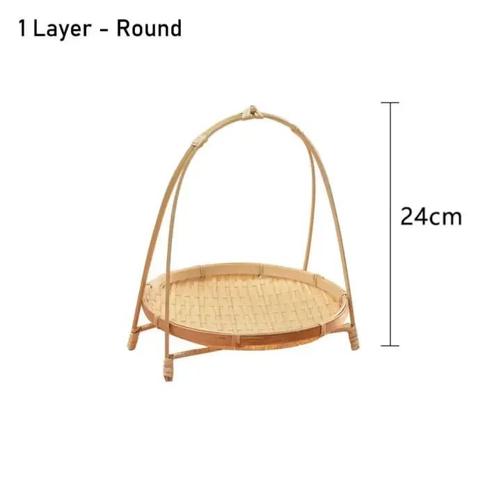 Panier tissé en bambou Durable, panier de stockage de fruits, aliments et légumes, plateau debout mu