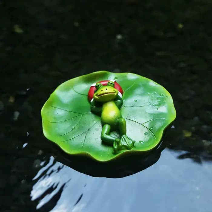 Charmante Statue de jardin de tortue flottante, Figurine d'animal en résine rustique pour décor d'ét