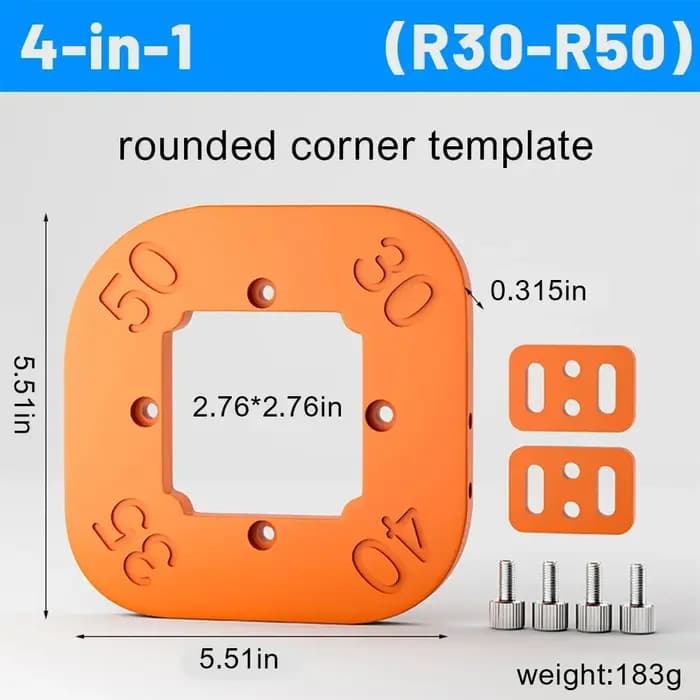 Modèles de rayon d'angle de routeur pour le travail du bois