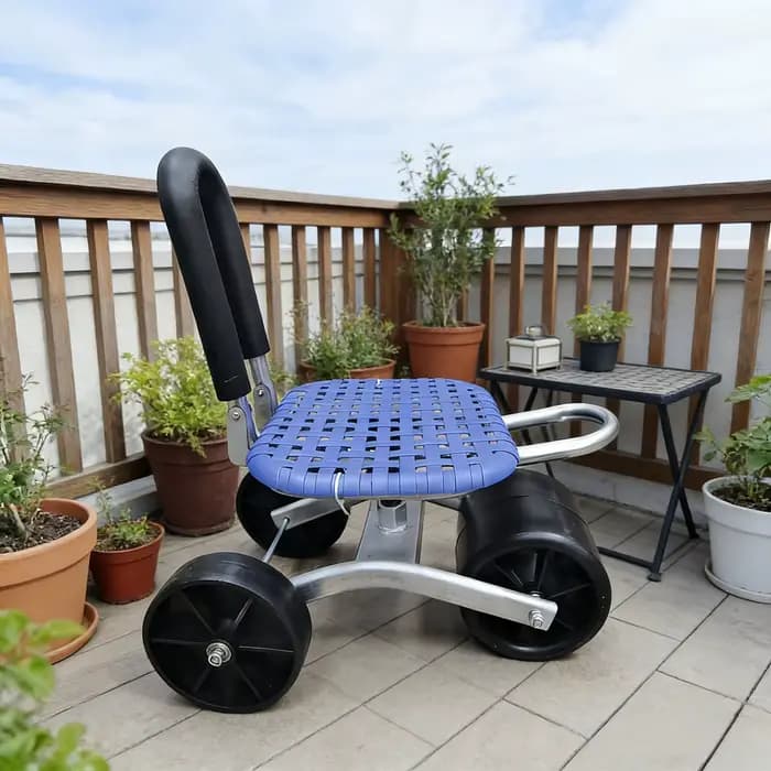 Chariot de jardin roulant avec siège