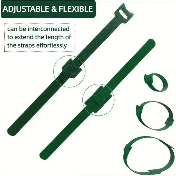 Attaches pour plantes en nylon antidérapantes réutilisables, avec attaches auto-agrippantes, réglabl