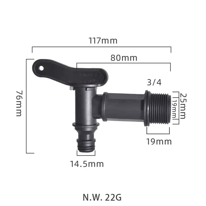 Robinet précieux IBC en plastique à filetage S60x6, connecteur domestique, joint de baril, connexion