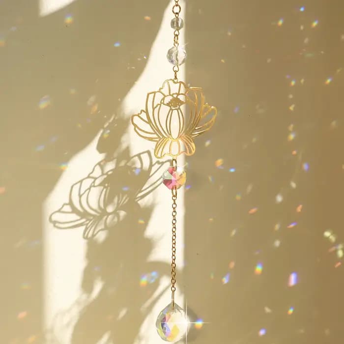 Attrape-soleil en cristal Lotus