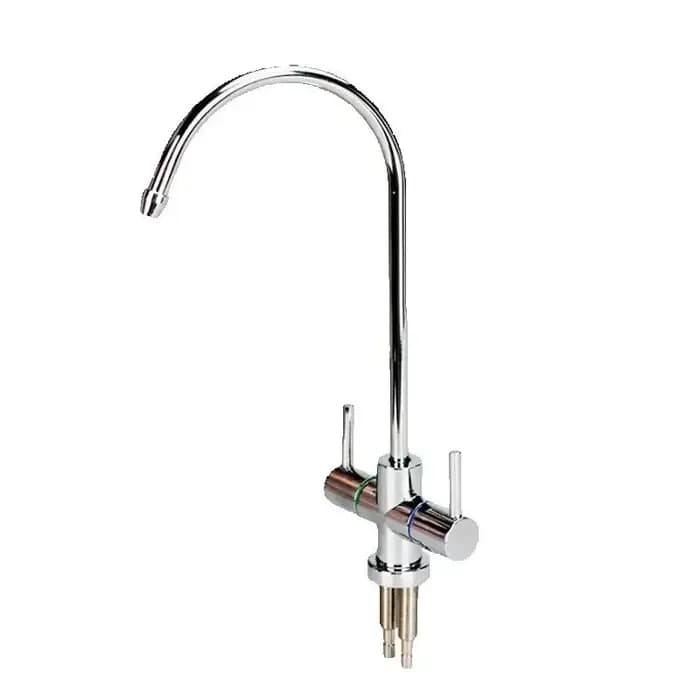Ensemble de robinets à Double sortie en acier inoxydable, purificateur d'eau, robinet de cuisine RO, robinet à Double entrée et sortie, tuyau de connexion de 1/4 pouces