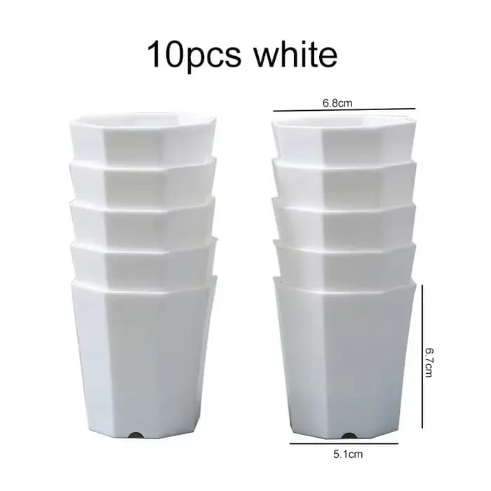 Mini pot de fleurs octogonal en plastique